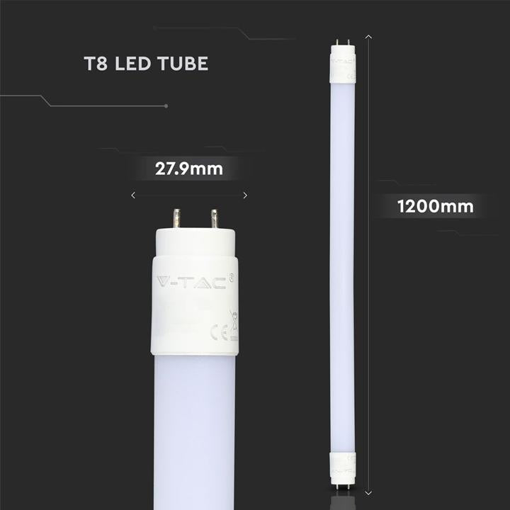 T8 TUBO LED 18W - 120 CM NANO PLASTICA NON RUOTABILE BIANCO 6400K