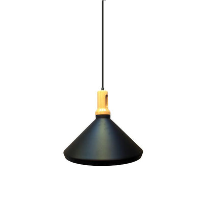 LAMPADARIO CON PORTALAMPADA PARABOLA NERA BASE IN LEGNO PICCOLO  250