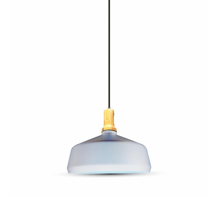 LAMPADARIO CON PORTALAMPADA PARABOLA BIANCA BASE IN LEGNO AMPIO  350