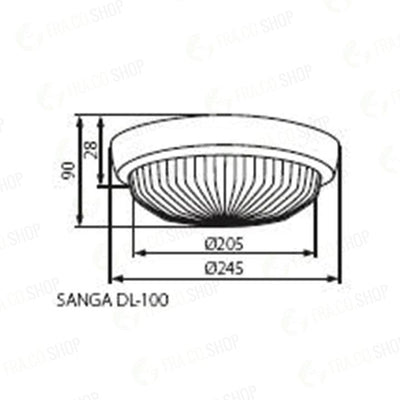 PLAFONIERA CON LAMPADA CAMBIABILE SANGA DL-100 - KANLUX