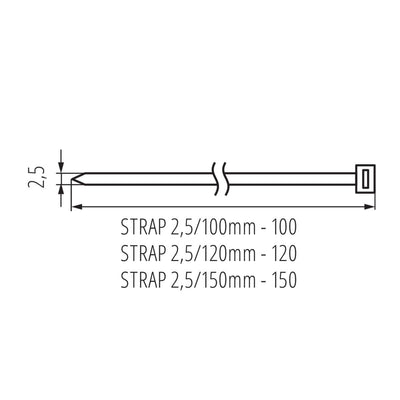 FASCETTA STRAP STRAP 2,5/150MM - KANLUX