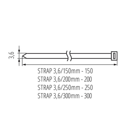 FASCETTA STRAP STRAP 3,6/150MM - KANLUX