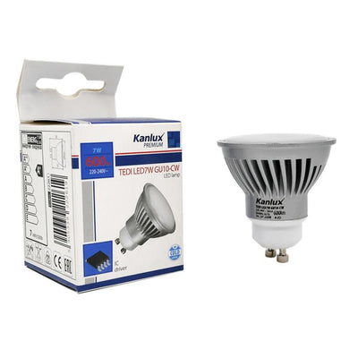 LAMPADINA A LED 7W GU10 6000K   FASCIO DI LUCE 110 GRADI