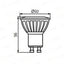TEDI LED7W GU10 3000K          FASCIO DI LUCE 110 GRADI