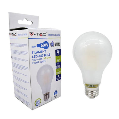 LAMPADINA LED - 8W FILAMENTO E27 A67 OPACO BIANCO CALDO 2700K