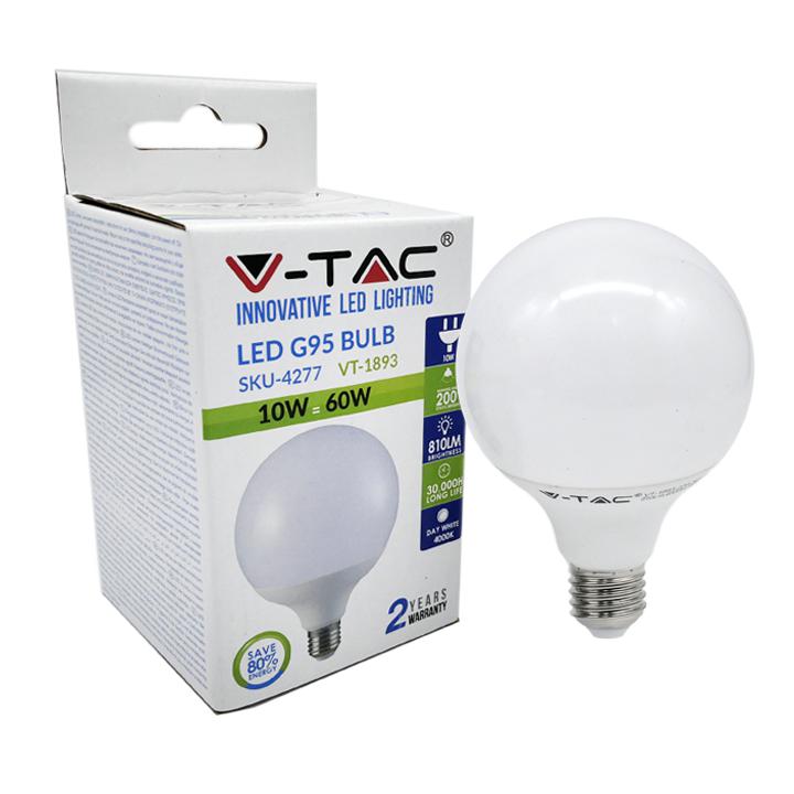 LAMPADINA LED 10W G95 E27 BIANCO FREDDO 6000K