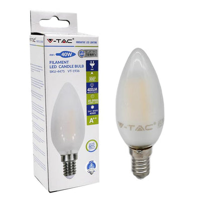 LAMPADINA LED - 4W FILAMENT  E14 OPACO CANDELA BIANCO 6400K
