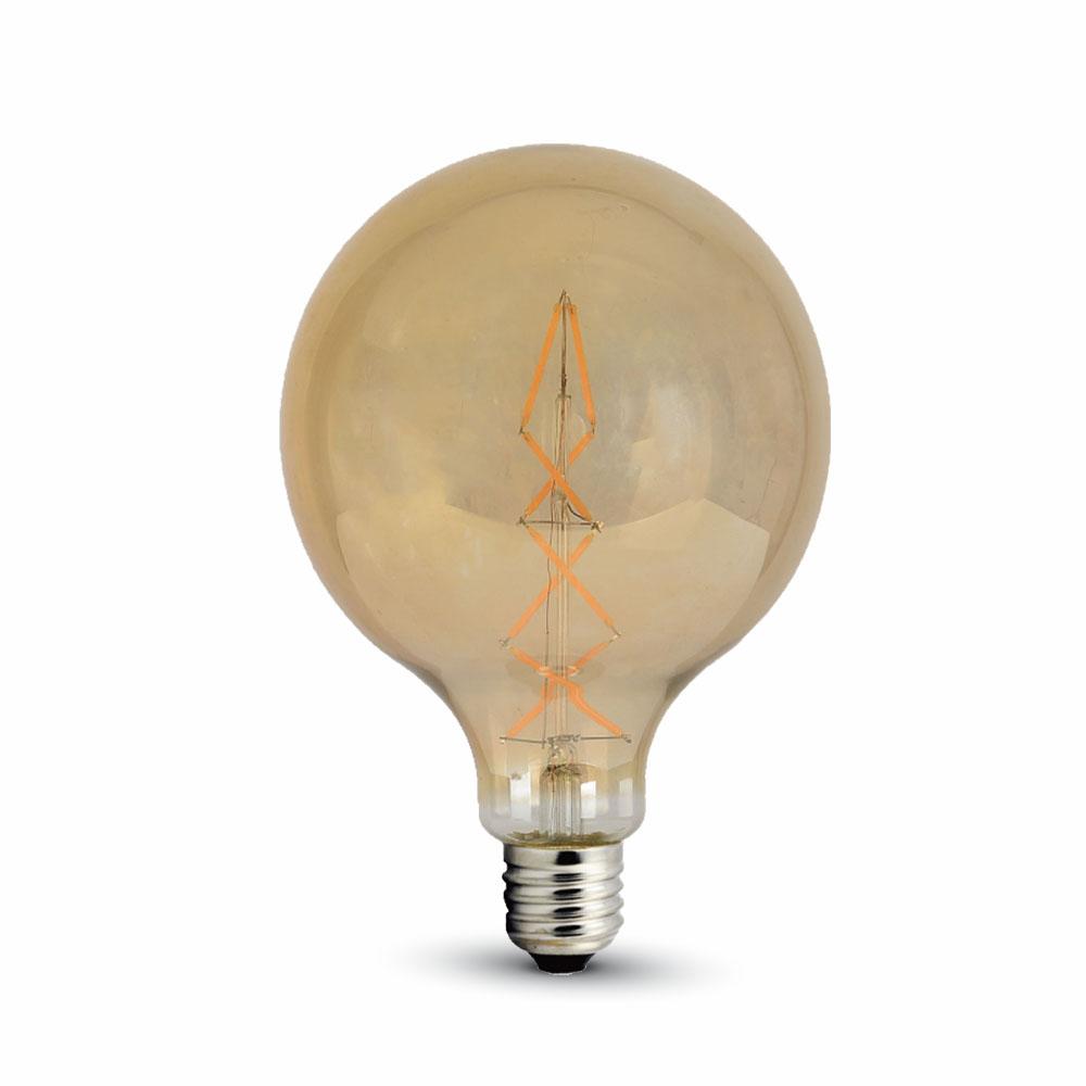 LAMPADINA LED - 8W FILAMENTO  E27 G125 AMBER BIANCO CALDO 2200K