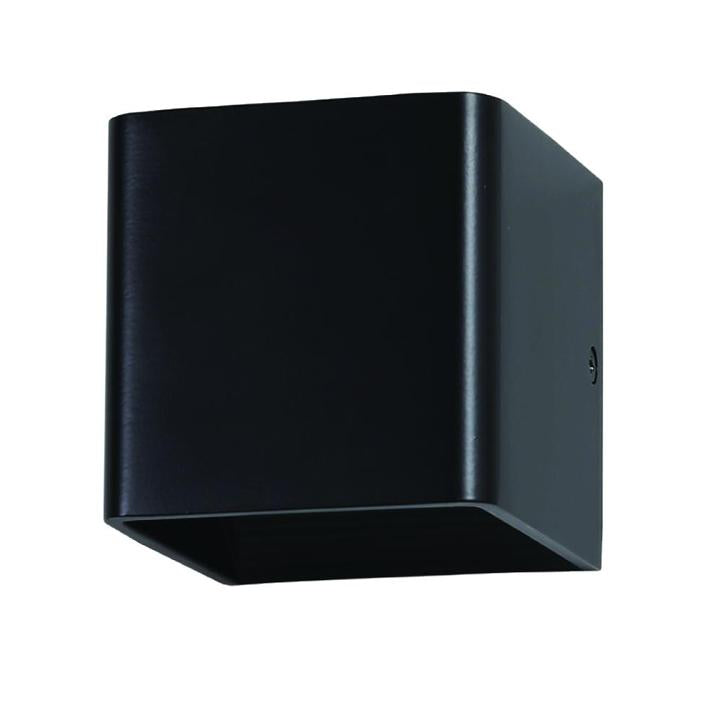 5W LAMPADA DA PARETE BRIDGLUX CHIP CORPO NERO QUADRATO BIANCO CALDO 3000K