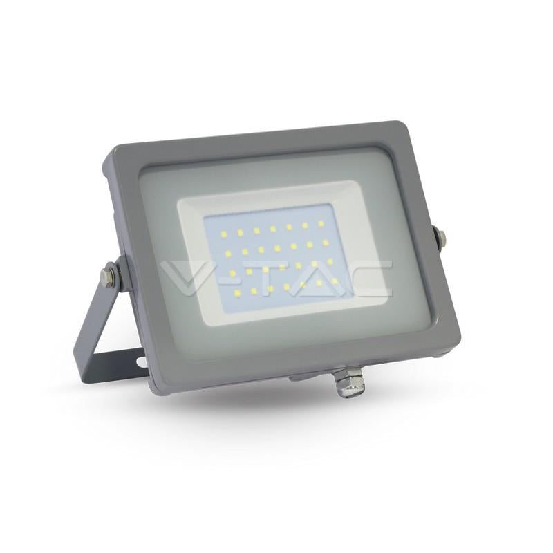 30W PROIETTORE LED CORPO GRIGIO SMD BIANCO NATURALE 4000K