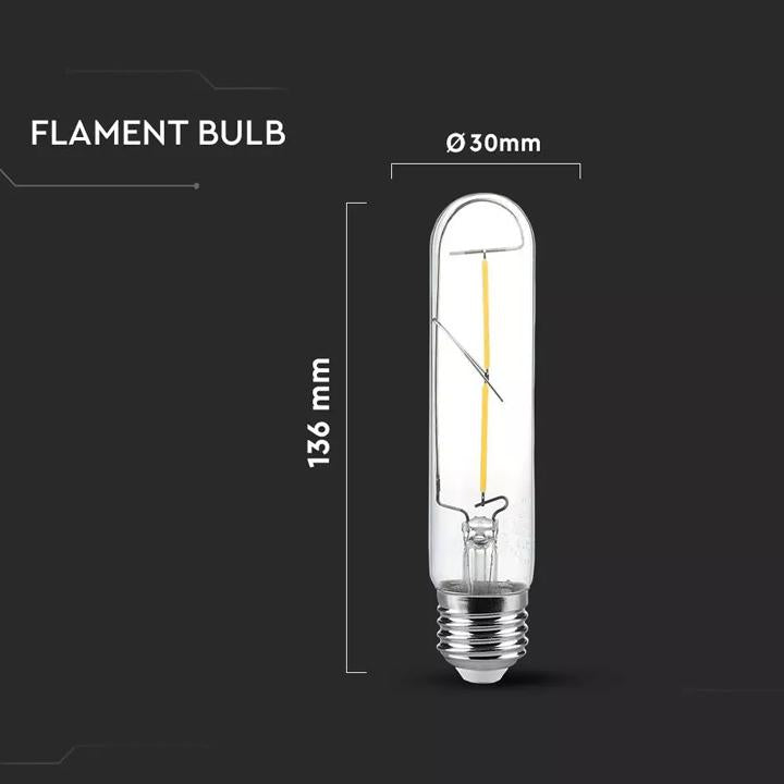 LAMPADINA LED - 2W T30 E27 FILAMENTO BIANCO CALDO 2700K