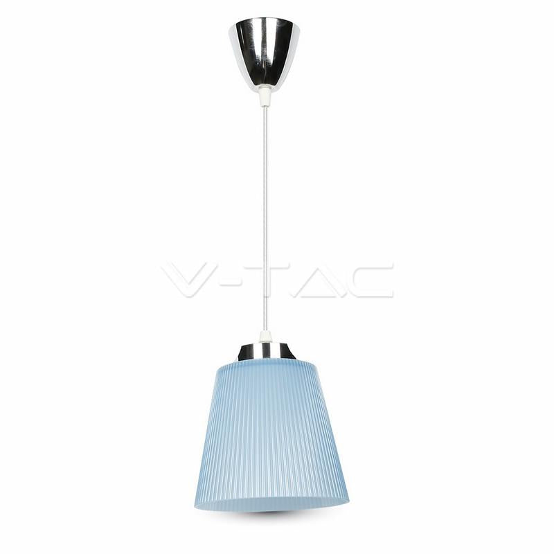 7W LED LAMPADARIO CON PORTALAMPADA BIANCO NATURALE CORPO CROMO, BLU