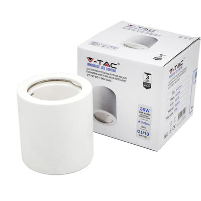 GU10 FITTING ROTONDO GESSO BIANCO