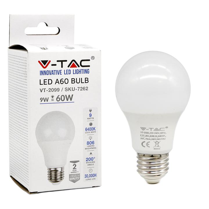 LED LAMPADINA - 9W E27 A60 TERMOPLASTICA WARM WHITE 2700K