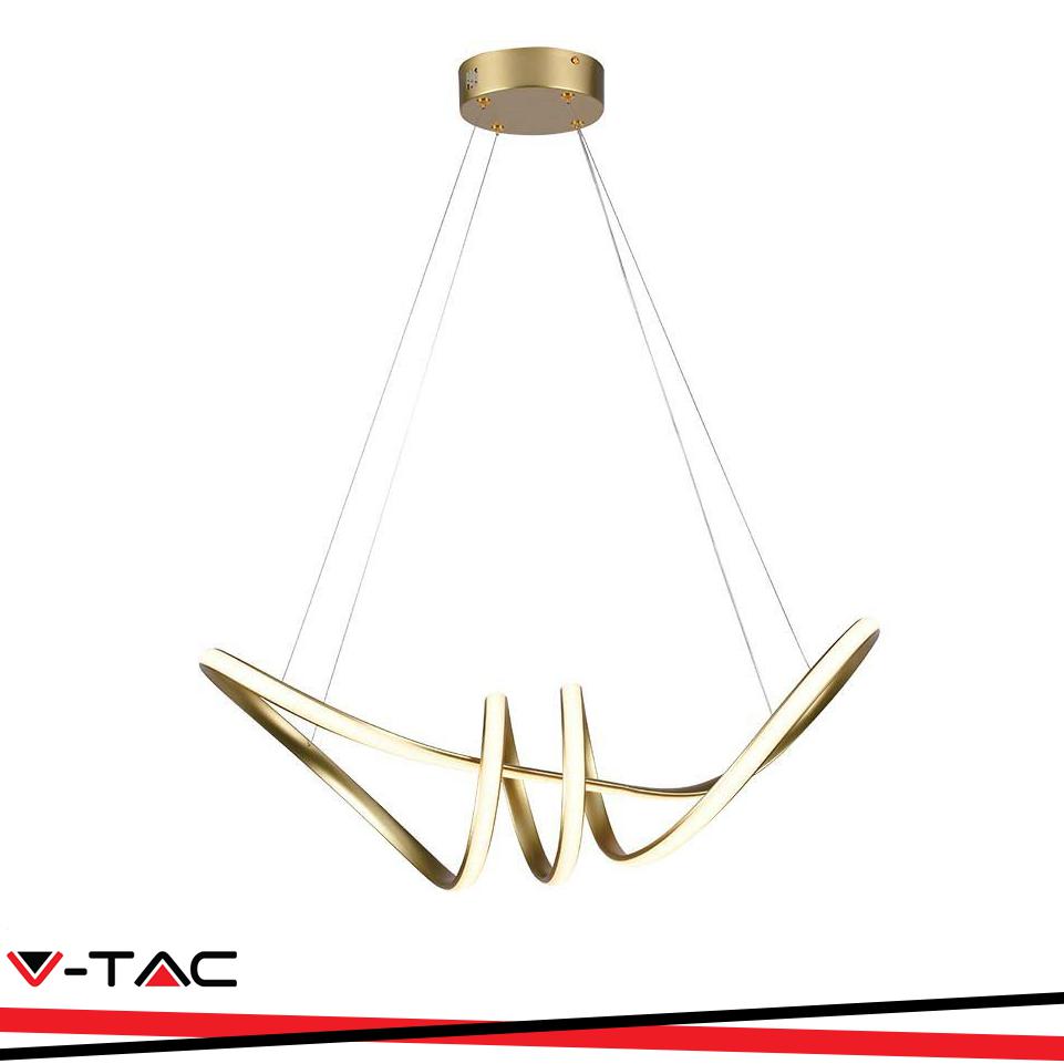 24W LED LAMPADA DECORATIVA A SOSPENSIONE 720*300 CORPO IN ORO CHAMPAGNE 3000K