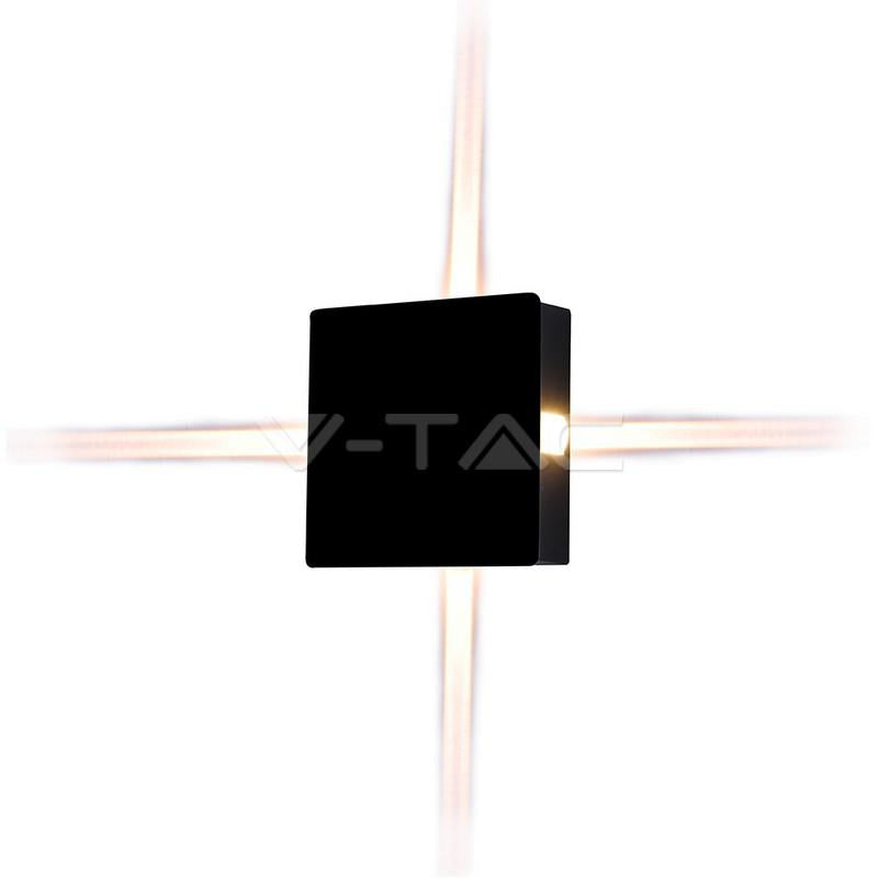 4W CORPO NERO PER PARETE BIANCO CALDO QUADRATO P65 3000K