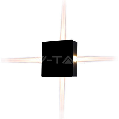 4W CORPO NERO PER PARETE BIANCO CALDO QUADRATO P65 3000K