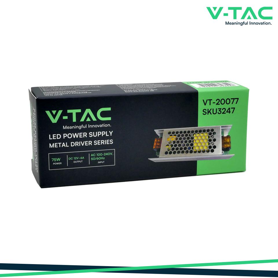 LED ALIMENTATORE - 75W 12V 6A METAL SLIM