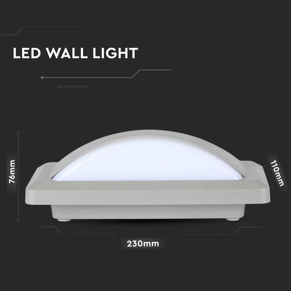 12W LED DOPPIA LUCE PER ESTERNO LUCE BIANCO NATURALE CORPO GRIGGIO IP65 3000K