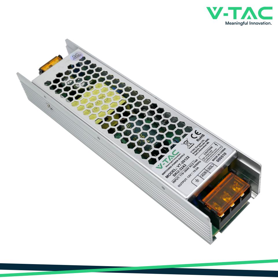 LED ALIMENTATORE - 120W 12V 10A METALLO SLIM