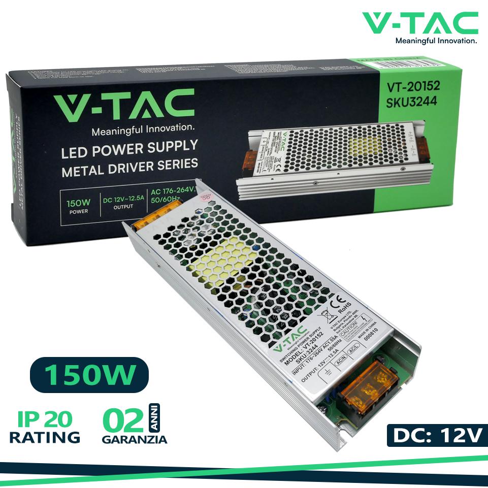 LED ALIMENTATORE - 150W 12V 12.5A METALLO SLIM