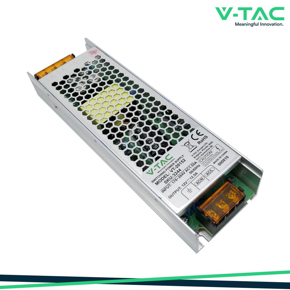 LED ALIMENTATORE - 150W 12V 12.5A METALLO SLIM