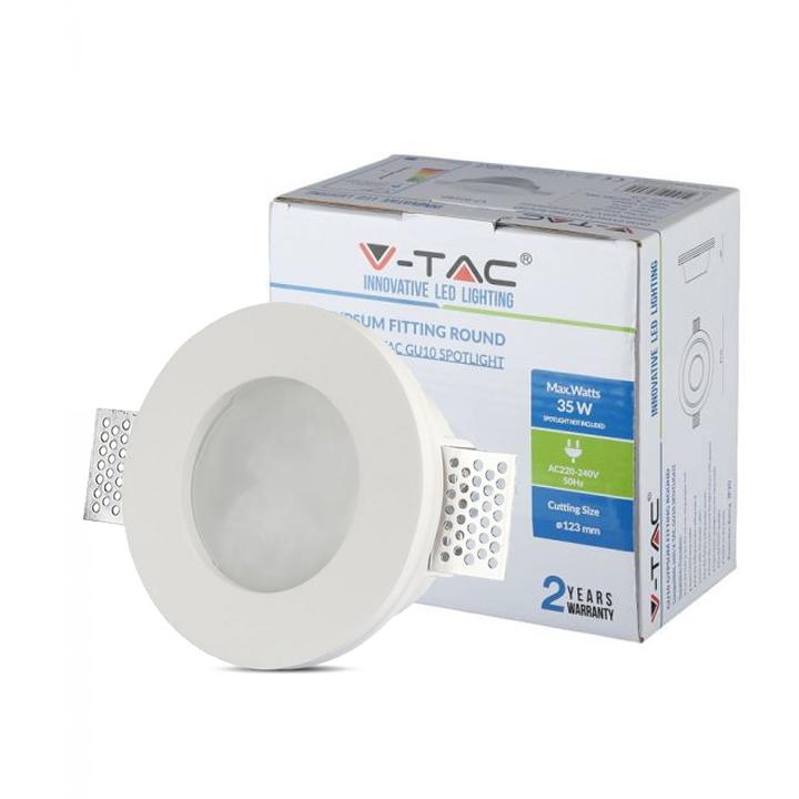 GU10 CORPO FARETTO IN GESSO VETRO OPACOS ROTONDO