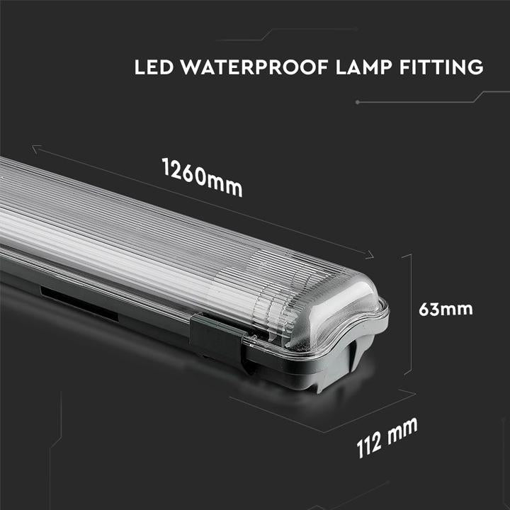 LED WATERPROOF LAMP FITTING WITH 2 X 18W TUBES BIANCO NATURALE 4000K