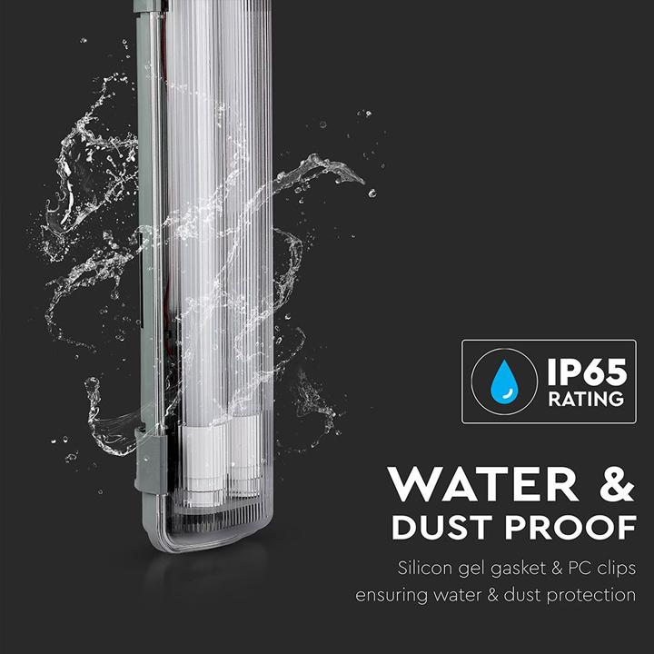 LED WATERPROOF LAMP FITTING WITH 2 X 18W TUBES BIANCO NATURALE 4000K