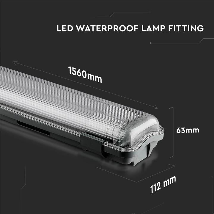 LED WATERPROOF LAMP FITTING WITH 2 X 22W TUBES BIANCO NATURALE 4000K