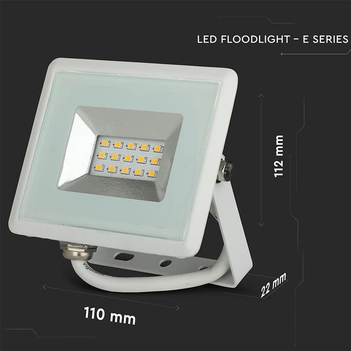 10W LED PROIETTORE SMD  E-SERIES CORPO BIANCO BIANCO NATURALE 4000K