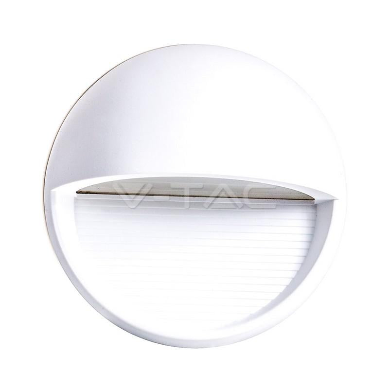3W FARETTO INCASSO LED LUCE SCALE CORPO BIANCO ROTONDO BIANCO CALDO 3000K