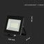 50W LED PROIETTORE SMD E-SERIES CORPO NERO LUCE BIANCA 6500K