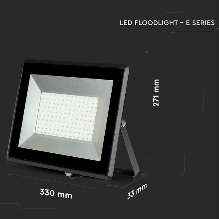 100W LED PROIETTORE SMD E-SERIES CORPO NERO BIANCO CALDO 3000K