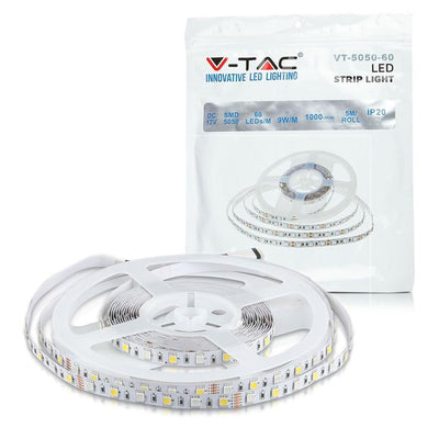 LED STRISCIA 5050 - 60 LEDS 12V IP20 RGB + BIANCO CALDO A++ 4000K