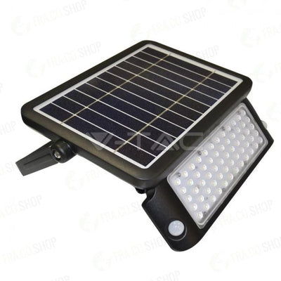 10W LED SOLARE PROIETTORE CORPO NERO LUCE BIANCO NATURALE 4000K