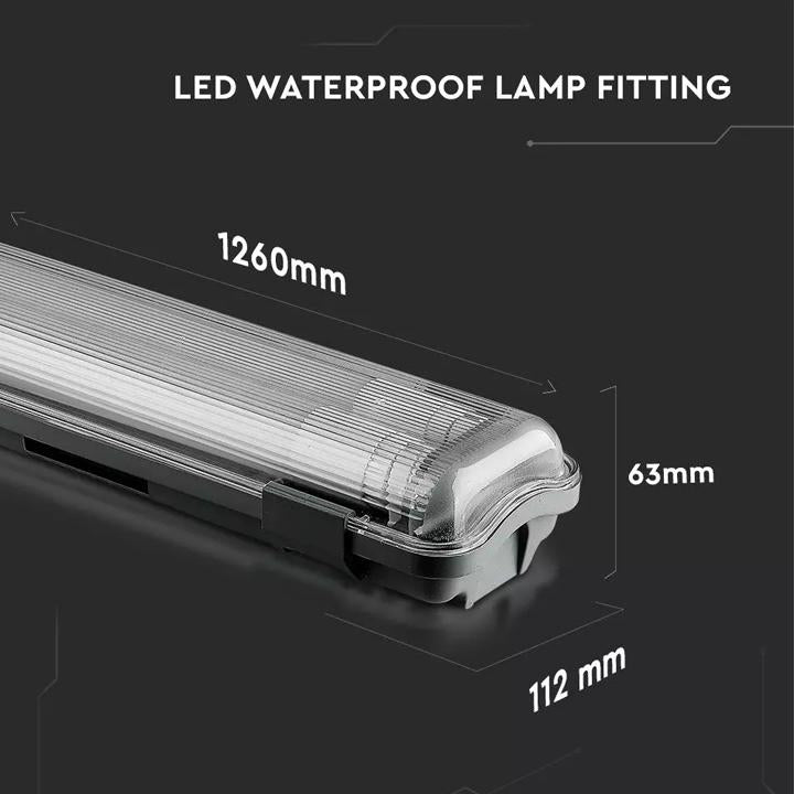 LED WATERPROOF LAMP FITTING WITH 2 X 18W TUBES BIANCO 6400K