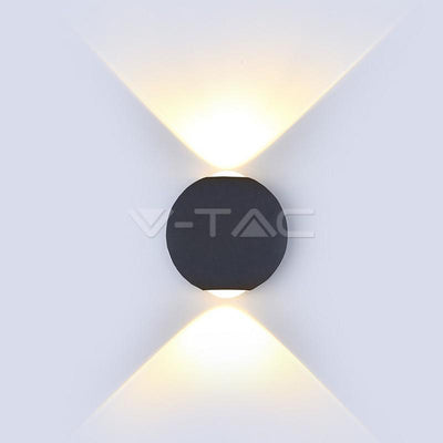 6W LED WALL LIGHT CORPO NERO ROTONDO IP65 3000K
