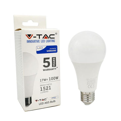 LED LAMPADINA - SAMSUNG CHIP 17W E27 A65 PLASTICA LUCE BIANCO NATURALE 4000K