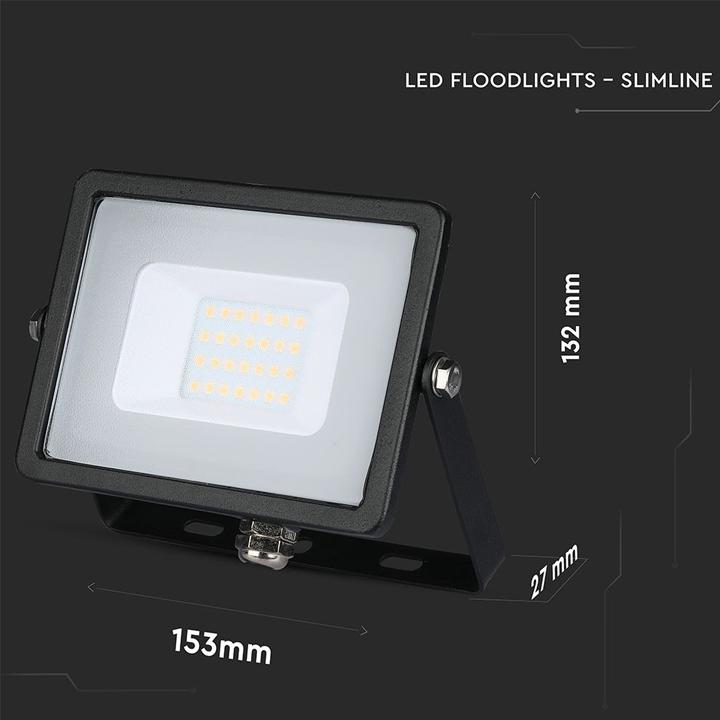 20W LED PROIETTORE SMD SAMSUNG CHIP CORPO NERO 6400K