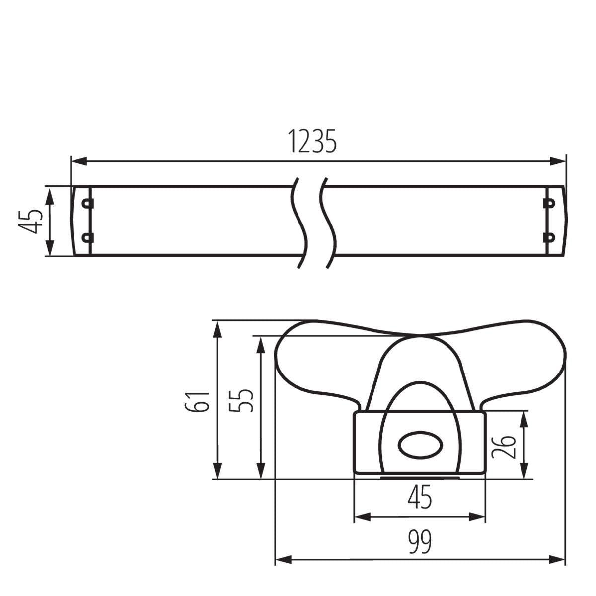 PLAFONIERA LINEARE PER TUBI LED T8 ALDO 4LED 2X120 - KANLUX