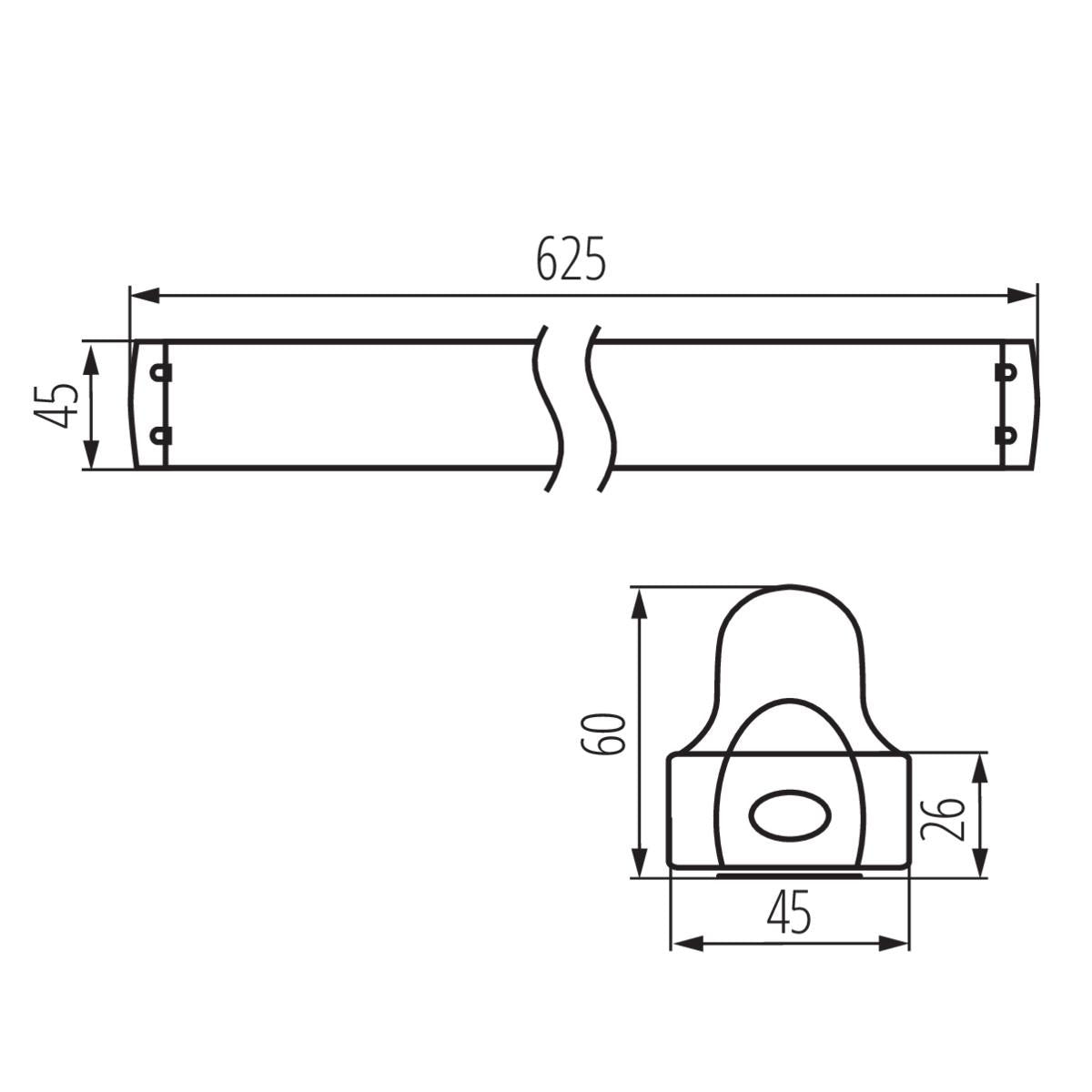 PLAFONIERA LINEARE PER TUBI LED T8 ALDO 4LED 1X60 - KANLUX