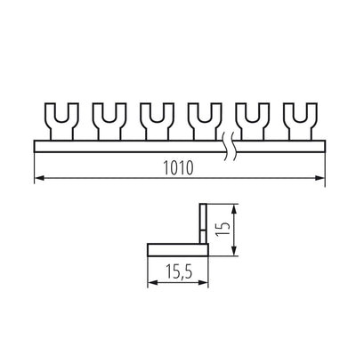 GUIDA DI CONNESSIONE DI RAME, A FORCHETTA KBBU-1X56 - KANLUX