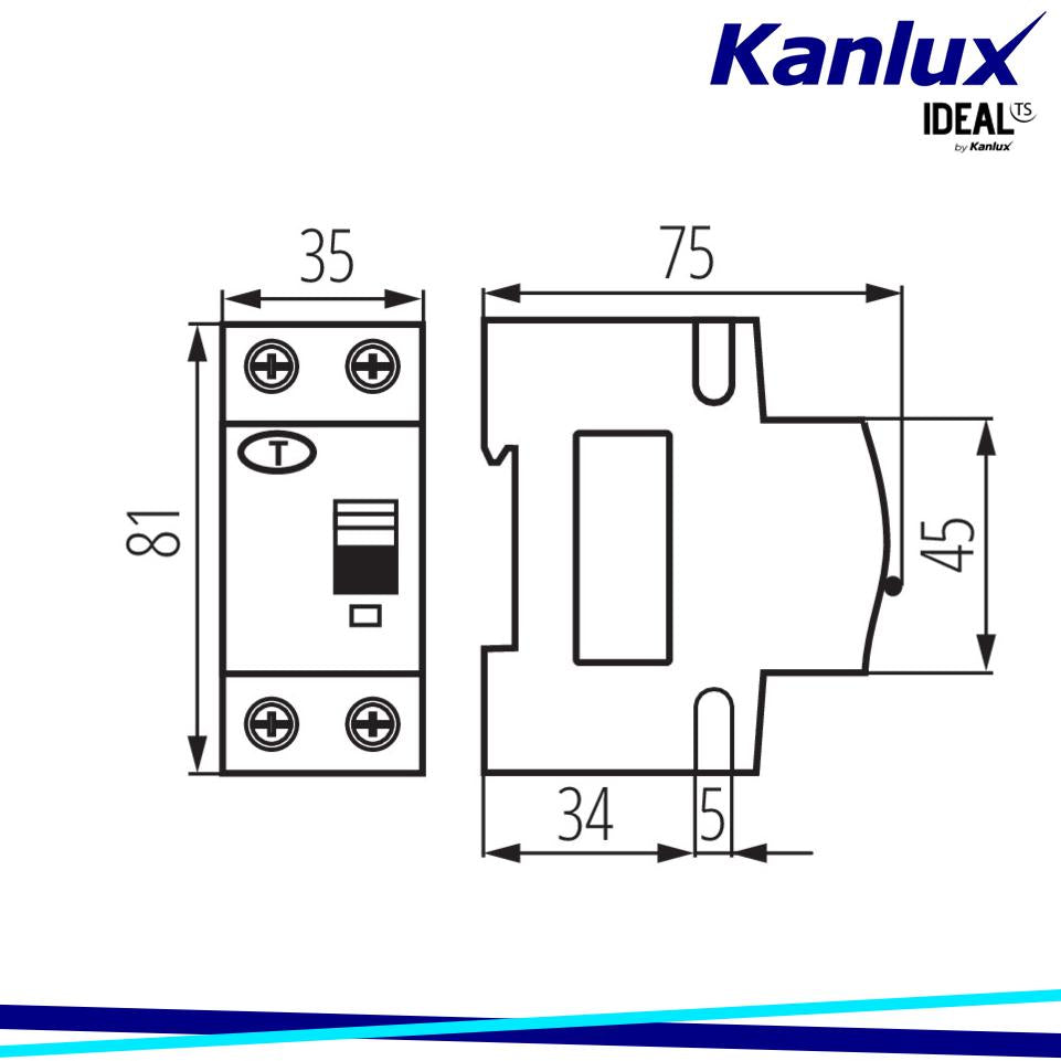 INTERRUTTORE MAGNETOTERMICODIFFERENZIALE 6KA 2P KRO6-2/B6/30 - KANLUX