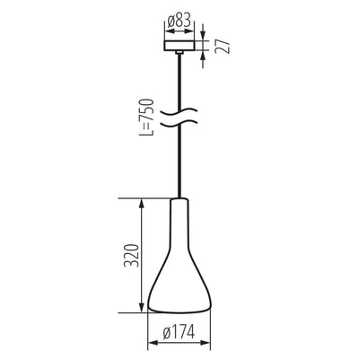 LAMPADA A SOSPENSIONE ETISSA D20 GR - KANLUX