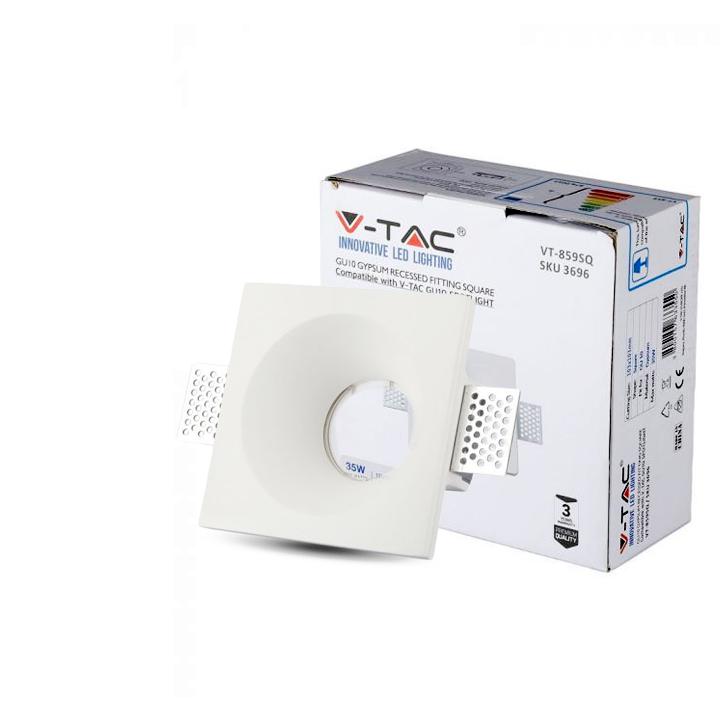 GU10 FITTING SQUADRATO CORPO BIANCO