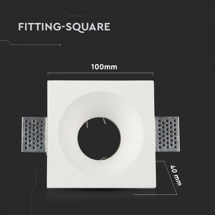 GU10 FITTING SQUADRATO CORPO BIANCO