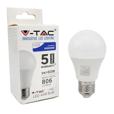 LED LAMPADINA - SAMSUNG CHIP 9W E27 A58 PLASTICA 4000K