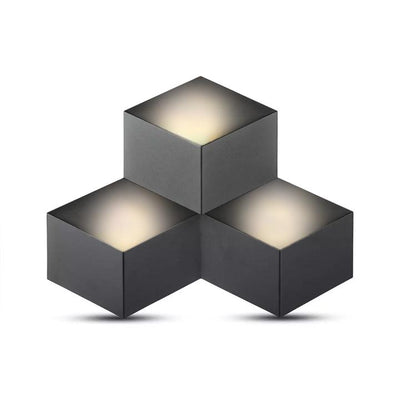 9W LAMPADA DA MURO CORPO NERO 4000K IP20