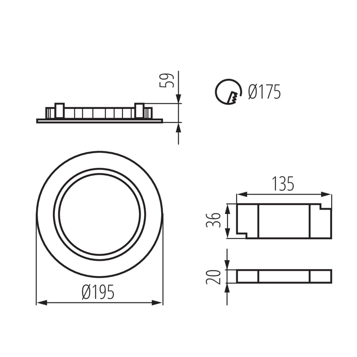 INCASSO TIBERI LED SMD 24W-O - KANLUX